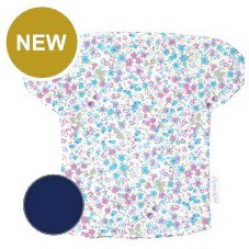 ヘッド＆ネックサポートカバー　フラワーガーデンネイビー